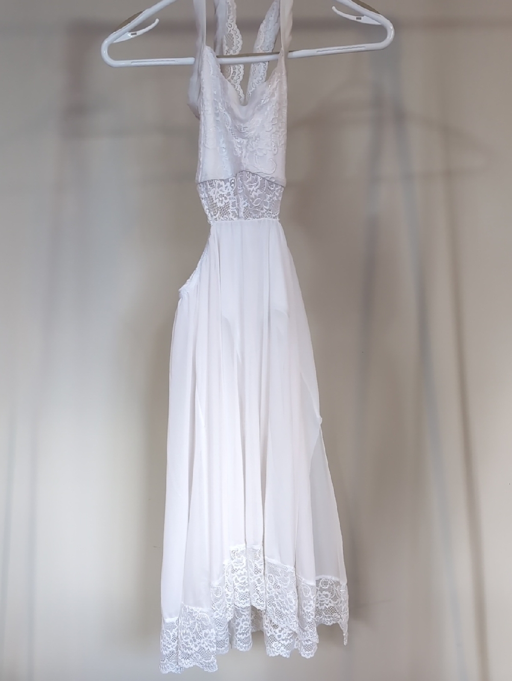 White Lace Halter Maxi Dress - Elegant Women's Dress